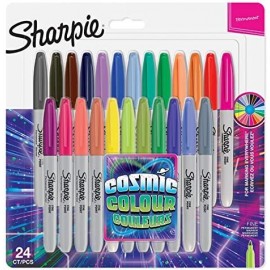 SHARPIE MARCADOR PERMANENTE FINE 0,9MM SURTIDOS COSMIC PUNTA REDONDA BLISTER -24U-