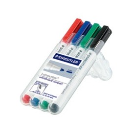 Staedtler Lumocolor whiteboard compact 341 marcador 4 pieza(s) Negro, Azul, Verde, Rojo