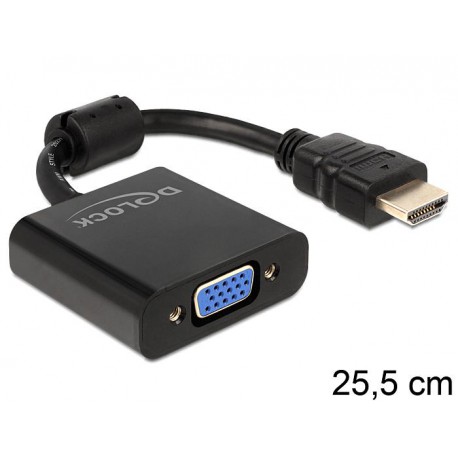 DELOCK Adaptador HDMI-A  Macho a VGA Negro