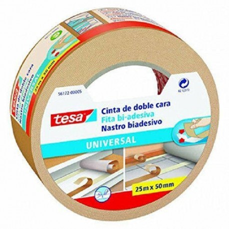 CINTA ADHESIVA UNIVERSAL DOBLE CARA ESPECIAL MOQUETAS 50MM.X25M. TESA 56172-00005-11