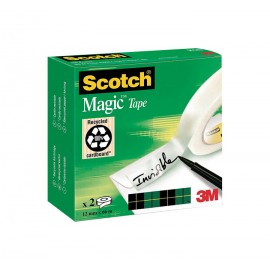 PACK 2 CINTAS ADH. INV. SCOTCH MAGIC 12X66M - Pack de 9 unidades