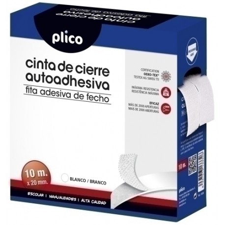 CINTA VELCRO PLICO AUTOADHESIVA 10M BL