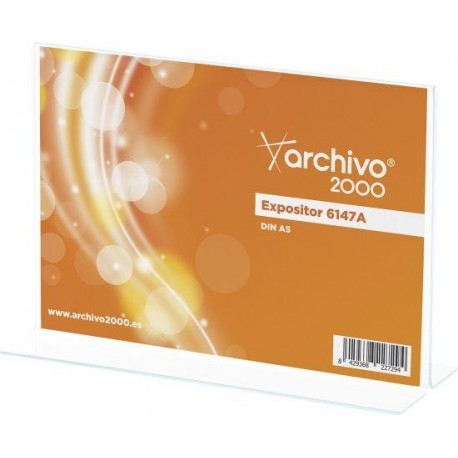 ARCHIVO 2000 EXPOSITOR SOBREMESA ARCHIVO 2000 PREMIUM EN FORMA DE T DIN A5 HORIZONTAL ESPESOR 3 MM 75X210X155 MM