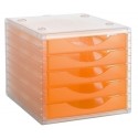 MODULO 5 CAJONES CRISTAL/NARANJA