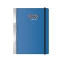 DOHE AGENDA ANUAL SYNCRO ESPIRAL SEMANA VISTA 15X21 CM AZUL CASTELLANO 2023