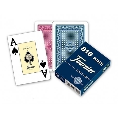 FOURNIER POKER INGLÉS Nº 818 DE 55 CARTAS 2 ÍNDICES JUMBO 62,5X88MM -ESTUCHE DE CARTÓN-