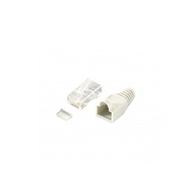 Equip 121175 conector RJ-45 Transparente, Blanco