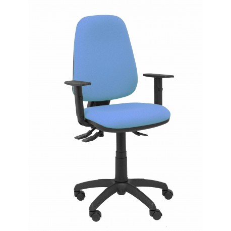 Silla Sierra S bali azul clielo con brazos regulables base poliamida negra