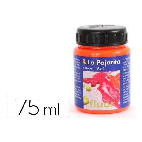 PINTURA FLUORESCENTE F-02 NARANJA.75ML LA PAJARITA 116616