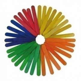 PALILLOS PLANOS COLORES 15cm. PACK 50