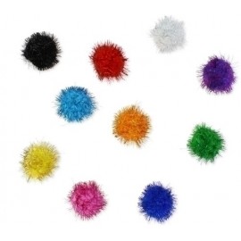 POM POM COLORES BRILLANTES 5 cm. PACK 52