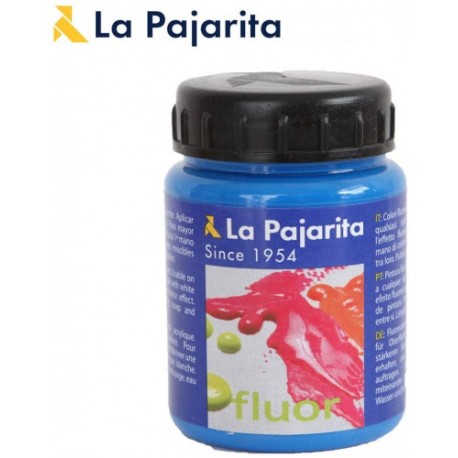 PINTURA FLUORESCENTE F-05 AZUL LUMINOSO. 75ML LA PAJARITA 116416