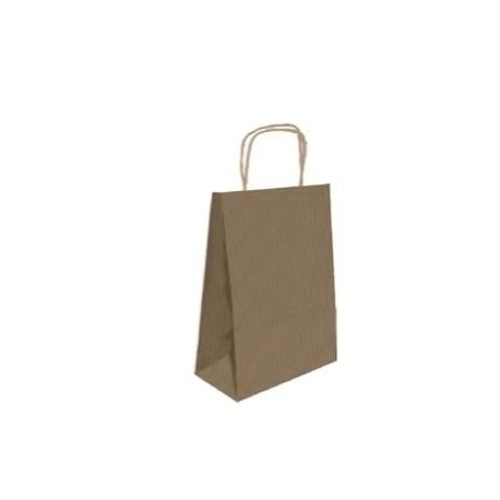 BOLSA PAPEL CON ASAS KRAFT MARRON M 27X12X37 CM BISMARK 329838