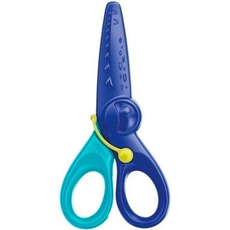 MAPED TIJERAS INFANTILES KIDIPULSE 12CM C/RESORTE DE APERTURA Y PROTECCIÓN +2 AÑOS AZUL BICOLOR