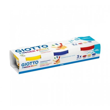 GIOTTO PINTURA DE DEDOS DE 100 ML COLORES ESTUCHE DE 3 BOTES