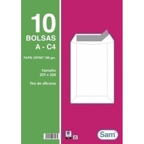 BOLSA SAM 229x324 BCO. 100g PAQ.10 - Pack de 25 unidades