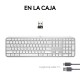 Logitech MX Keys S teclado RF Wireless + Bluetooth Aluminio, Blanco