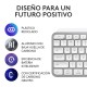 Logitech MX Keys S teclado RF Wireless + Bluetooth Aluminio, Blanco