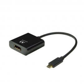 Ewent EW9825 adaptador de cable de vídeo 0,15 m USB Tipo C DisplayPort Negro