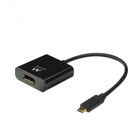 Ewent EW9825 adaptador de cable de vídeo 0,15 m USB Tipo C DisplayPort Negro