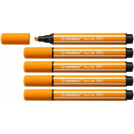 STABILO Pen 68 MAX rotulador Naranja 5 pieza(s)