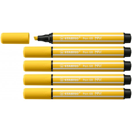 STABILO Pen 68 MAX rotulador Amarillo 5 pieza(s)