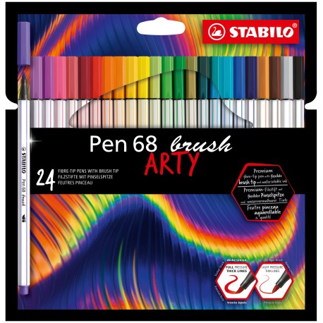 STABILO - STABILO Pen 68 brush ARTY rotulador Colores surtidos 24 pieza(s) - 568/24-21-20