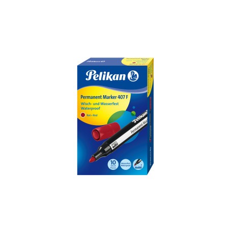 Pelikan 947671 marcador permanente Punta redonda Rojo 10 pieza(s)