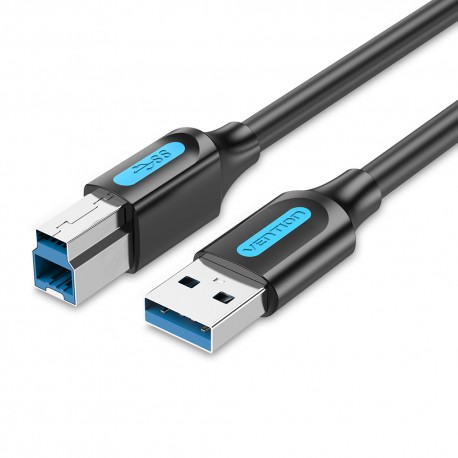 VENTION - Vention Cable USB 3.0 Impresora COOBI/ USB Tipo-B Macho - USB Macho/ 3m/ Negro - COOBI