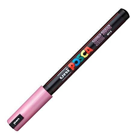 UNIBALL MARCADOR POSCA PC-1MR NO PERMANENTE PUNTA EXTRAFINA 0.7MM ROSA METÁLICO