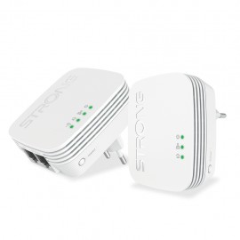 STRONG - Strong POWERLWF600DUOMINI adaptador de red PowerLine 600 Mbit/s Ethernet Wifi Blanco 2 pieza(s) - powerlwf600duomini