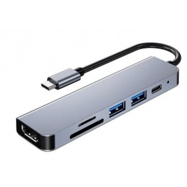 3GO - HUB USB 3.0 TYPE-C 3P USB-A + CR + HDMI 4K 3GO - HUB3UCRH4K