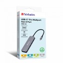 Verbatim CMH-08 USB Tipo C 5000 Mbit/s Plata