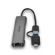 Lindy 43379 hub de interfaz USB 3.2 Gen 1 (3.1 Gen 1) Type-A + Type-C 5000 Mbit/s Gris