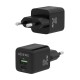 AISENS Cargador GaN 25W, 1xUSB-C PD3.0 QC4.0, 1xUSB-A QC3.0, Negro