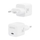 AISENS Cargador GaN 25W, 1xUSB-C PD3.0 QC4.0, Blanco