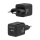 AISENS Cargador GaN 20W, 1xUSB-C PD3.0 QC4.0, 1xUSB-A QC3.0, Negro