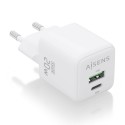 AISENS Cargador GaN 20W, 1xUSB-C PD3.0 QC4.0, 1xUSB-A QC3.0, Blanco