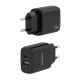 AISENS Cargador 25W, 1xUSB-C PD3.0, 1xUSB-A QC3.0, Negro