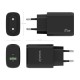 AISENS Cargador 25W, 1xUSB-C PD3.0, 1xUSB-A QC3.0, Negro