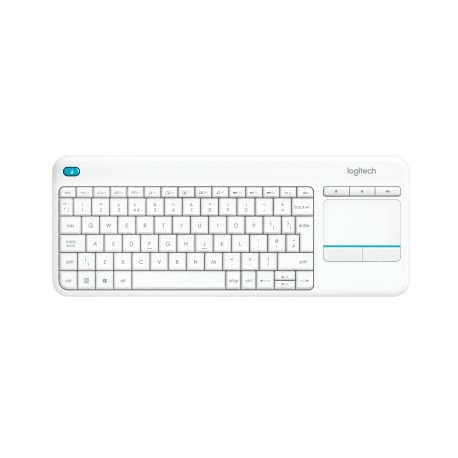 Logitech K400 Plus teclado RF inalámbrico QWERTY Internacional de EE.UU. Blanco