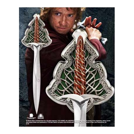 NOBLE COLLECTION - Replica espada de acero the noble collection el hobbit bilbo baggin dardo tamaño real 55 cm - NN1237