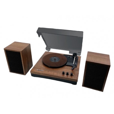 Muse MT-108BT tocadisco Negro, Madera