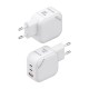 AISENS Cargador GaN 65W, 2xUSB-C PD3.0 QC4.0, 1xUSB-A QC3.0, Blanco