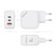 AISENS Cargador GaN 65W, 2xUSB-C PD3.0 QC4.0, 1xUSB-A QC3.0, Blanco