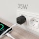 AISENS Cargador GaN 35W, 1xUSB-C PD3.0 QC4.0, Negro