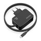 AISENS Cargador GaN 65W PD3.0 1xUSB-C 1.8m, Negro