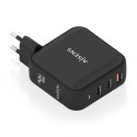 AISENS Cargador GaN 140W, 2xUSB-C PD3.1 QC4.0, 1xUSB-A QC3.0, Negro