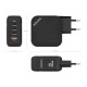 AISENS Cargador GaN 100W, 3xUSB-C PD3.0 QC4.0, 1xUSB-A QC3.0, Negro