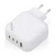 AISENS Cargador GaN 100W, 3xUSB-C PD3.0 QC4.0, 1xUSB-A QC3.0, Blanco